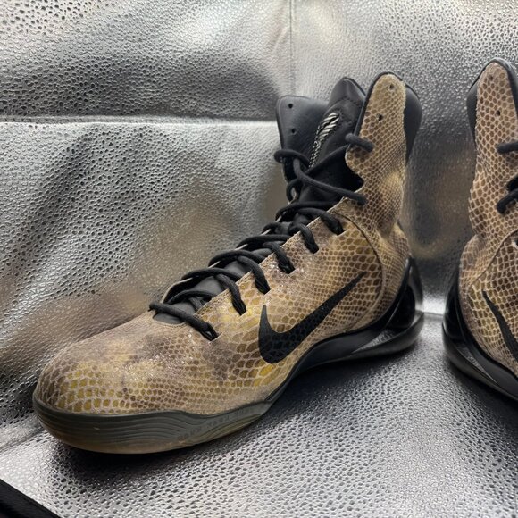 Size 13 Nike Kobe 9 EXT QS High Snakeskin Tan Black‎ Mens Sneakers 716616-001 - Picture 4 of 12